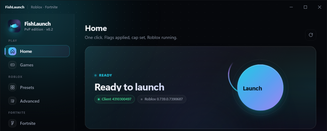 FishLaunch home screen
